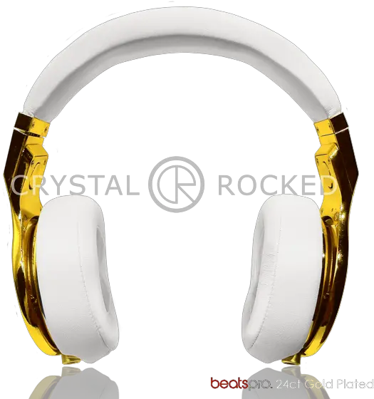  Customised By Crystal Rocked With 24ct Gold Gold Headphones Transparent Png Dr Dre Png