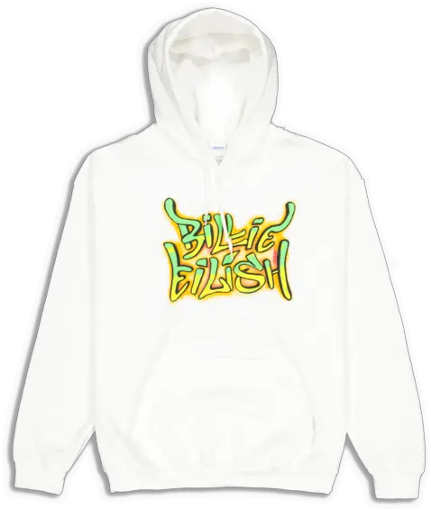  Billie Eilish Graffiti Hood White Billie Eilish Merch Hoodie Png Hood Png