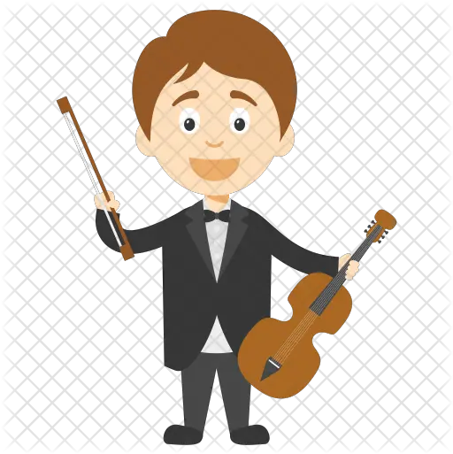  Cartoon Violinist Icon Cartoon Holding A Violin Png Cartoon Guitar Png