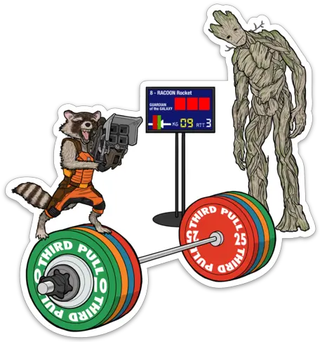  Rocketgroot Sticker Weightlifter Png Groot Transparent