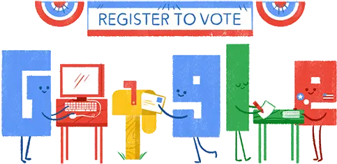  Google Doodle Tells You How To Register Vote Us Voting Registration Png Google Logo