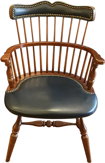  Download Leather Captains Chair With Tell City Rocking Chair Windsor Png Nail Head Png