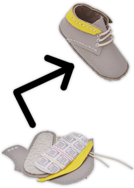  Diy Kit Susu Model Grey X Yellow Soft Sole Baby Shoes Round Toe Png Baby Shoes Png