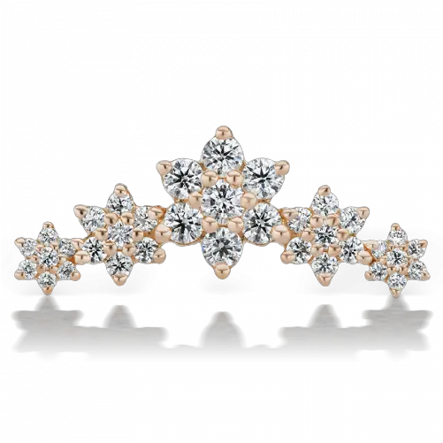  Five Flower Garland Diamond Stud Earring Body Piercing Png Flower Garland Png