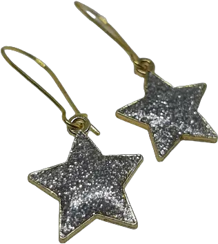  Glitter Star Gold Earrings White Magician Pikeru Png Glitter Star Png