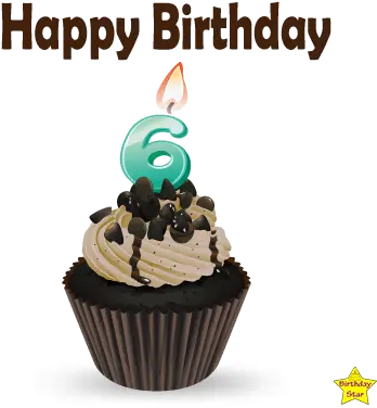  Birthday Cupcake Clipart With Six Nature Gud Morning And Happy Sunday Png Birthday Cupcake Png