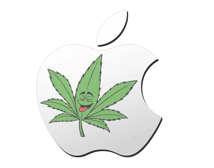  The Apple Ivape Marijuana Drawing Png Apple Logo Sticker