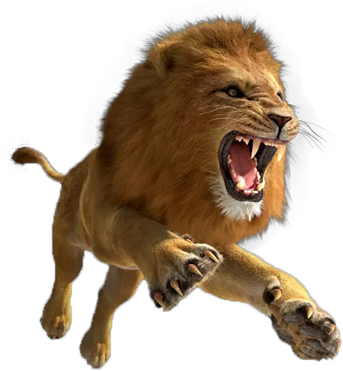  Download Computer Simulator Escape Hunter Leaping Tiger Lion Leaping Lion Png Hunter Png