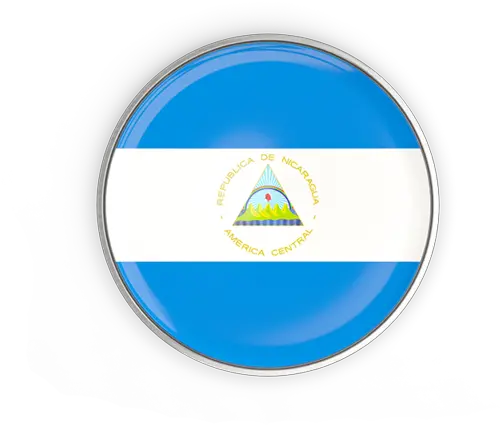  Round Button With Metal Frame Illustration Of Flag Nicaragua El Salvador Round Flag Png Round Button Icon