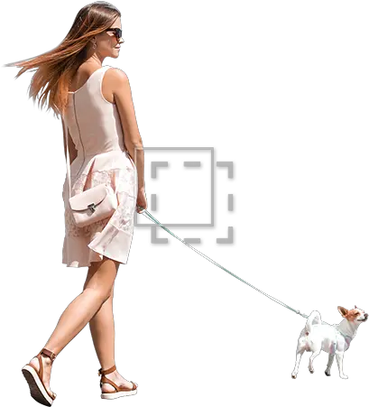  Female Model With Dog People Cutout Silhouette Woman Walking Dog Transparent Png Girl Walking Png