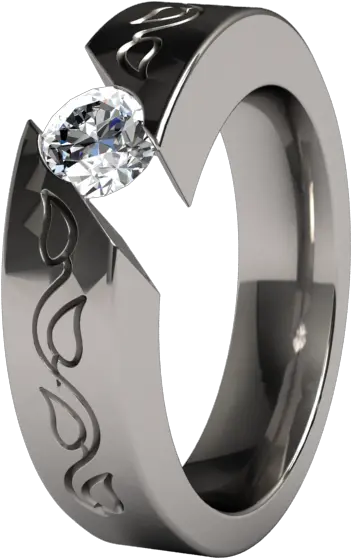  Samsara Vineleaves Solitaire Titanium Ring Titanio Pgn Png Vine Icon