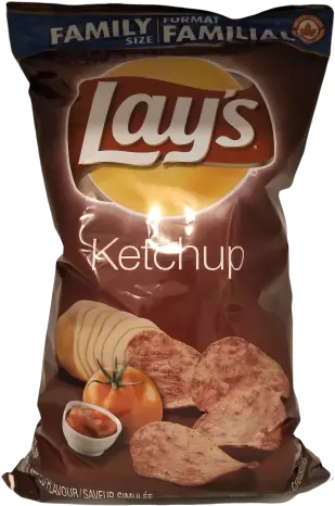  2 Bags Canadian Lays Ketchup Potato Chips Family Size 235g Lays Chips Png Lays Png