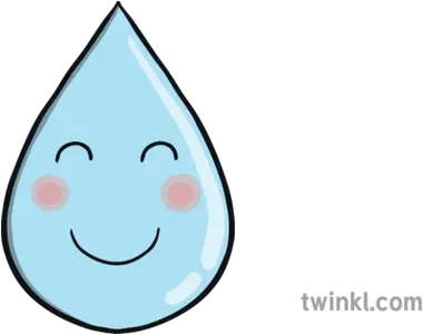  Happy Raindrop Weather Rain Ks1 Illustration Twinkl Gota De Agua Feliz Png Rain Drop Png