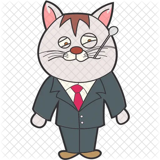  Sick Business Cat Icon Cartoon Png Cat Nose Png