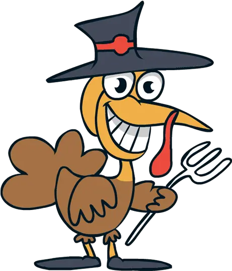  Download Turkey Clipart Hat Thanksgiving Day Turkey Turkey With Fork Clipart Png Turkey Clipart Transparent Background