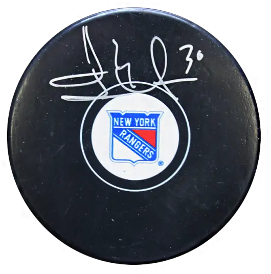  Henrik Lundqvist Signed New York Rangers Hockey Puck Vertical Png Hockey Puck Png