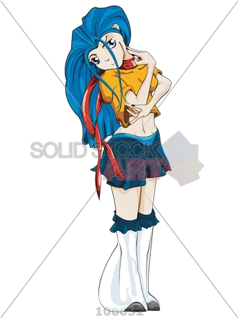  Stock Illustration Of Anime Character Blue Haired Girl Checking Pulse Illustration Png Anime Character Png