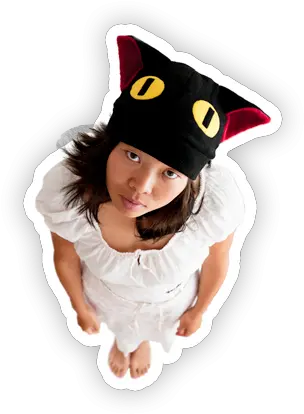  Black Cat With Yellow Eyes Hat Happy Png Cat In The Hat Transparent