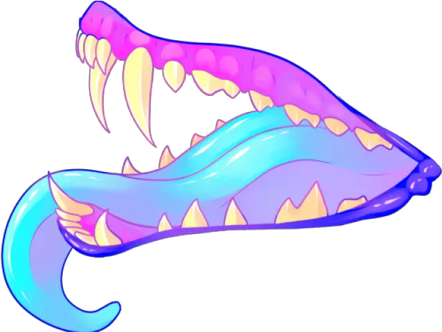  Fangs Clipart Tumblr Transparent Drawing Of Scary Mouth Art Png Anime Mouth Png