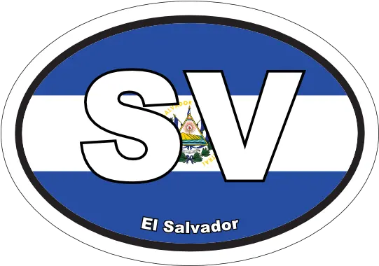  El Salvador Sv Flag Oval Sticker El Salvador Png El Salvador Flag Png