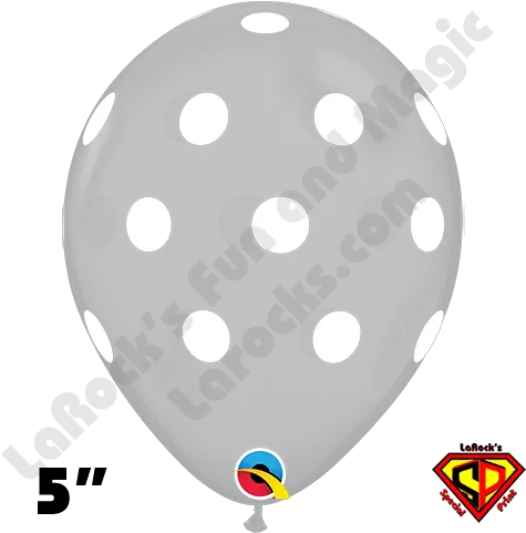  5 Inch Round Big Polka Dot Diamond Clear White Dots Balloon Qualatex 100ct Balloon Png White Dots Png