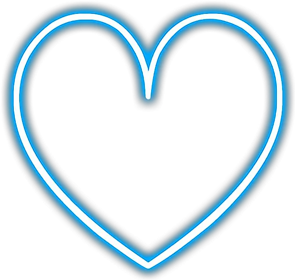  Heart Love Neon Snapchat Blue Glowing Neon Blue Heart Png Snapchat Heart Filter Png