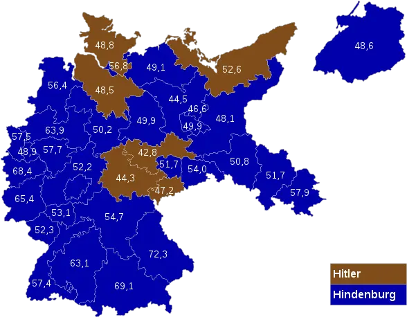  Simon Kuestenmacher 1932 German Presidential Election Png Hitler Transparent Background