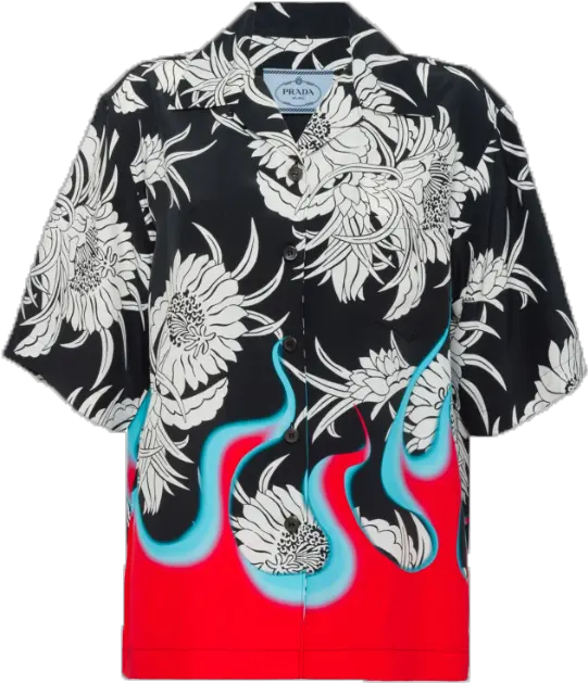  Download Hd Prada Pongé Hawaiian Shirt Prada S S Hawaiian Shirt Png Hawaiian Shirt Png