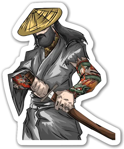  The Bearded Samurai Stickerapp Samurai Barbudo Png Samurai Jack Transparent