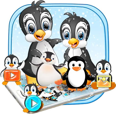  Cartoon Penguin Launcher Theme Apk 1 Animal Figure Png Cute Penguin Icon