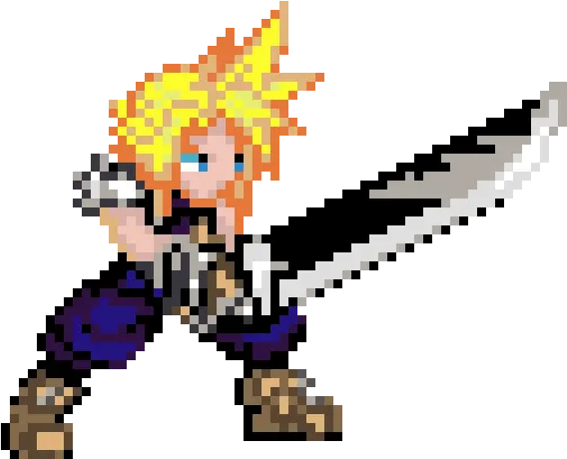  White Cloud Clipart Png White Cloud Cloud Strife Pixel Pixel Art Final Fantasy Cloud Strife Png