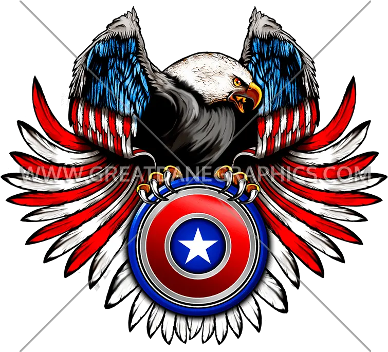  Flag Eagle Wings Production Ready Artwork For T Shirt Printing Clip Art Blue Eagle Logo Png Eagle Wings Png