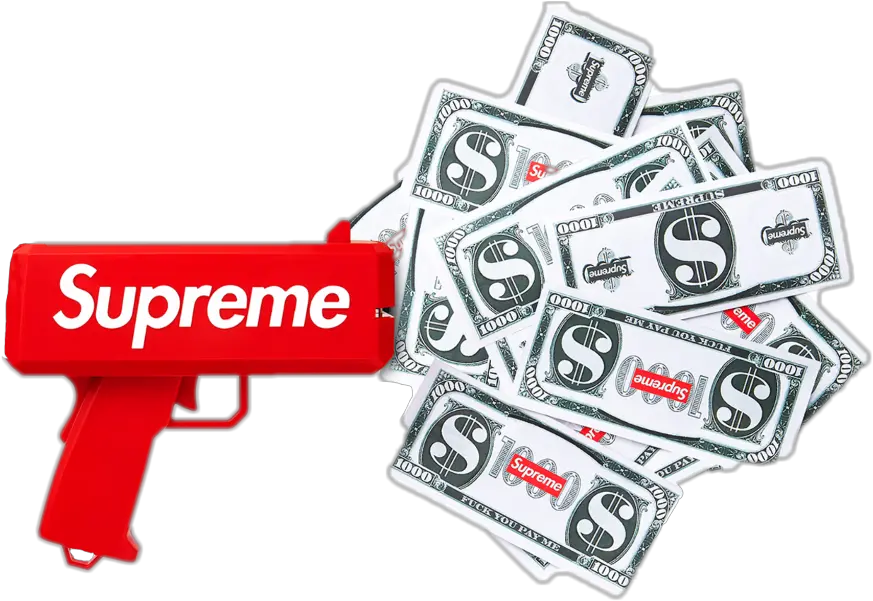  Supreme Money Supreme Cashcannon Money Gun Transparent Supreme Money Gun Price Png Supreme Png