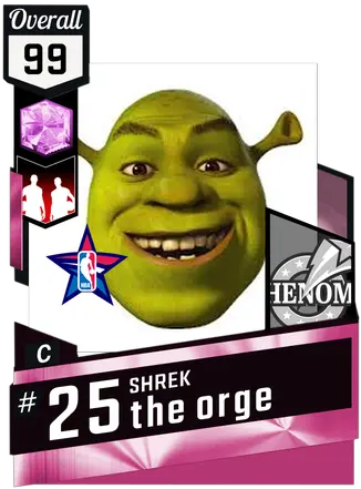  Shrek The Orge Nba 2k17 Custom Card 2kmtcentral Shrek The Third Poster Png Shrek Face Transparent