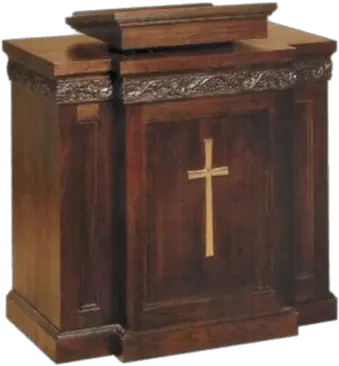  Dark Wooden Pulpit Transparent Png Stickpng Pupitre D Eglise En Bois Wood Cross Png