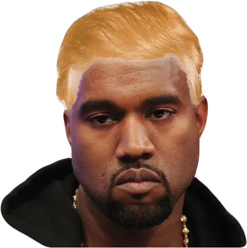  Kanyewest Kanye Trump Wig Sticker Kanye West Cheetah Print Png Trump Wig Png