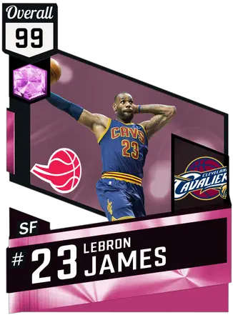  Lebron James Nba 2k17 Custom Card 2kmtcentral Pink Diamond 2k17 Png Lebron James Dunk Png