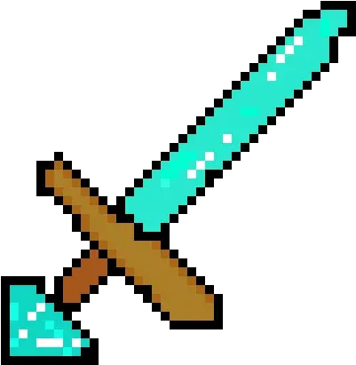  Diamond Sword Retro Game Pixel Art Png Diamond Sword Transparent