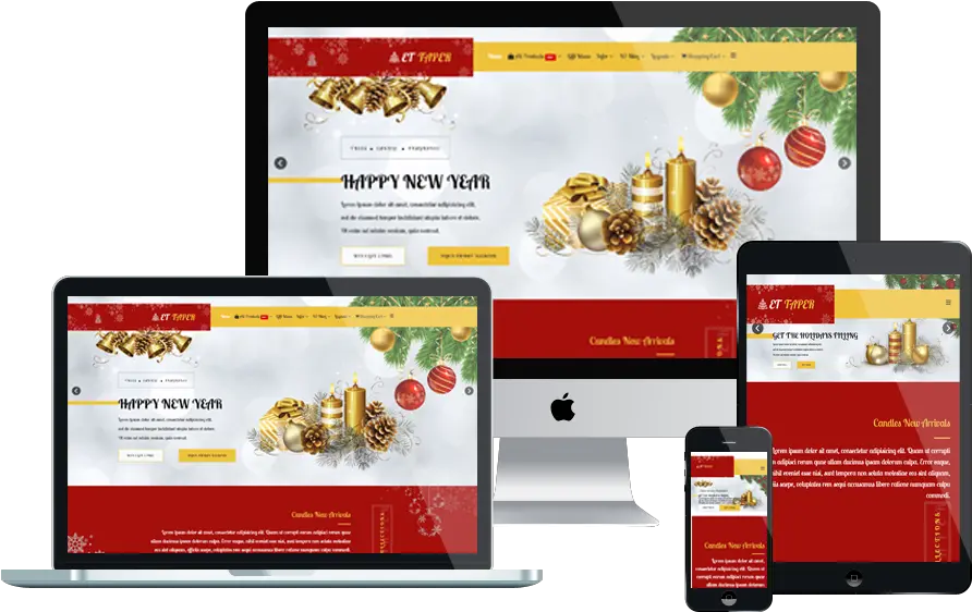  Et Taper U2013 Free Responsive Christmas Candle Website Template Wordpress Theme Nail Salon Png Free Logo Template