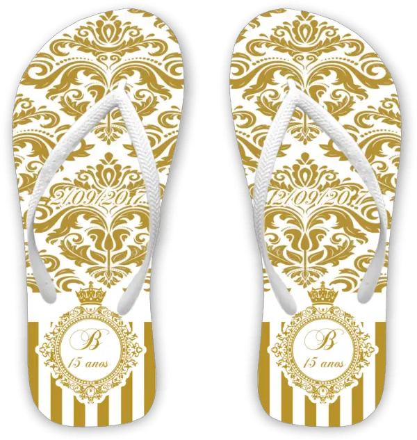  Download Hd Chinelo 15 Anos Arabesco Com Monograma Zazzle Shoe Style Png Arabesco Png