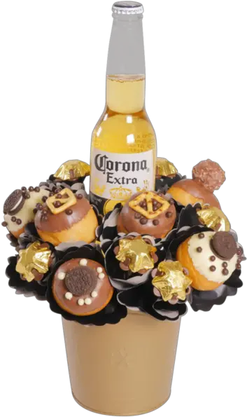  Donut And Corona Bouquet Gifts Bouquet For Day With Beer Png Corona Beer Png