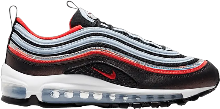  Air Max 97 Fp Gs Off Noir Crimson Nike Air Max 97 Off Noir Hydrogen Blue Laser Crimson Png Nike Air Max 97 Transparent