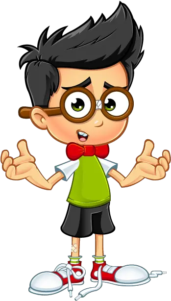  Geek Boy U2013 Confused Hubaisms Bloopers Deleted Kid Thumbs Up Cartoon Png Confused Png