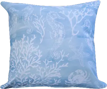  Seahorse Starfish Nautical Cushion Double Sided 17x17 Square Duckegg Blue Ebay Decorative Png Blue Starfish Logo