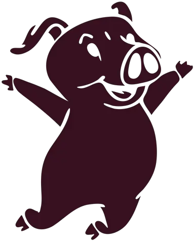  Pig Jumping Happy Detailed Silhouette Transparent Png Silueta De Un Cerdito Cartoon Pig Png