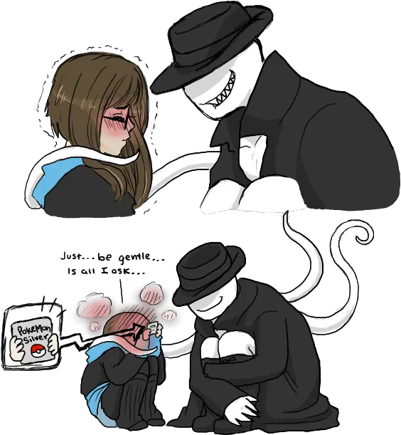  Slenderman Vs Offenderman Slender Man Stabbing Creepypasta Offenderman X Child Reader Png Slenderman Png