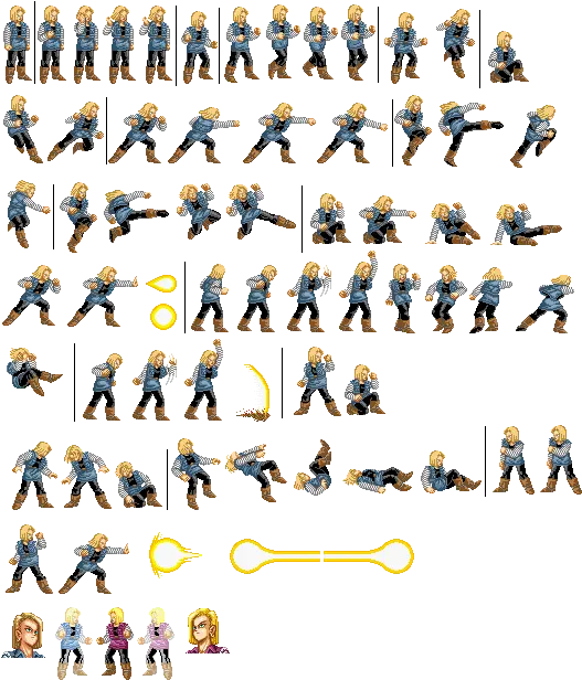  Belial Android 18 Sprite Sheet Png Android 18 Png