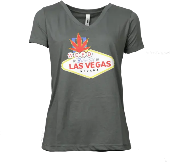  State Advocacy Adult Womenu2019s V Neck W Las Vegas Logo Warm Gray Colored Weed Be Better Off Short Sleeve Png Las Vegas Logo Png