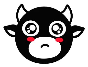  Black Cow Sticker Black Cow Red Cheeks Discover U0026 Share Gifs Sticker Png Cow Face Icon