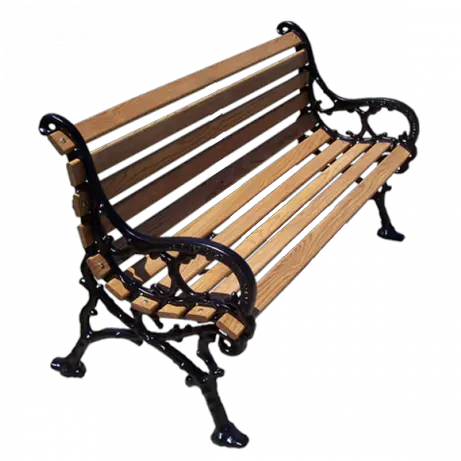  Download Hd Woodland Bench Park Bench Cast Aluminum Png Park Bench Png